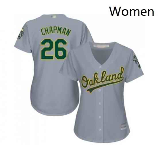 Womens Oakland Athletics 26 Matt Chapman Replica Grey Road Cool Base Baseball Jersey